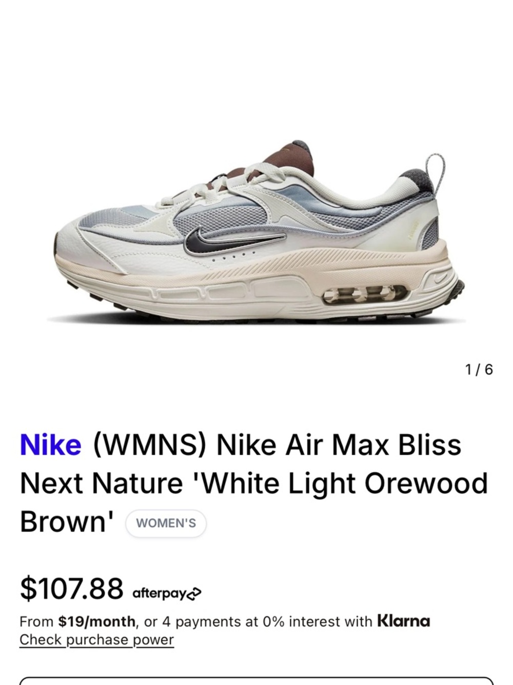 Nike Women's Air Max Trainer in White, Brown & Gray BRAND NEW